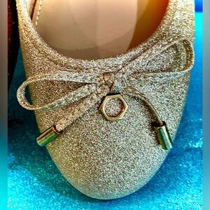 Xappeal Shimmering Gold Glitter “ZADA” Flats NIB 7.5